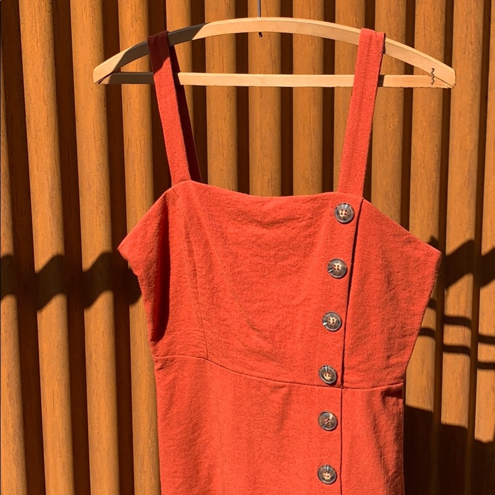 Retro look corduroy mini dress asymetrical buttons